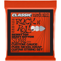 Струны для электрогитары ERNIE BALL 2254 Classic Rock n Roll Pure Nickel Slinky Skinny Top Heavy Bottom 10-52
