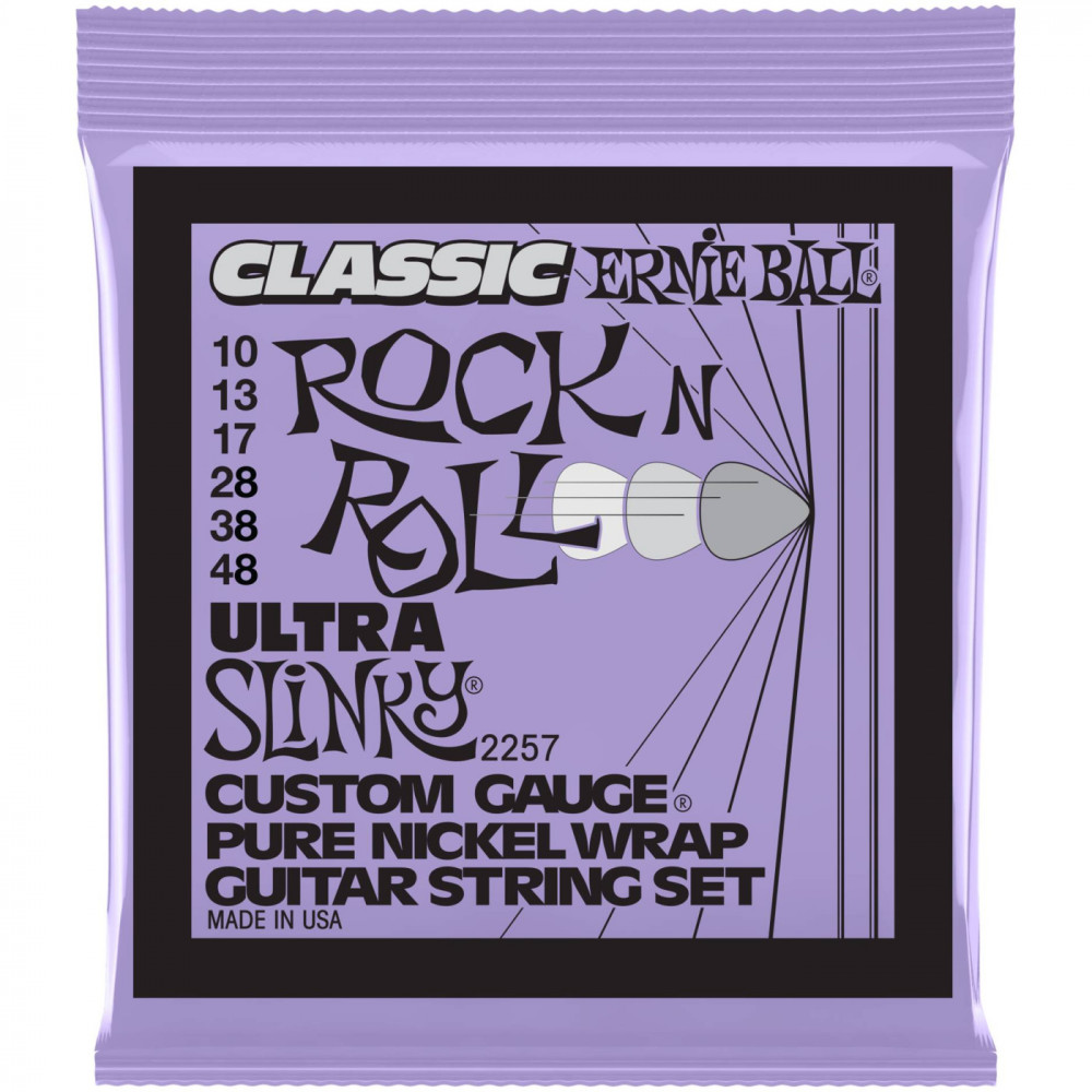 Струны для электрогитары ERNIE BALL 2257 Classic Rock n Roll Pure Nickel Slinky Ultra 10-48