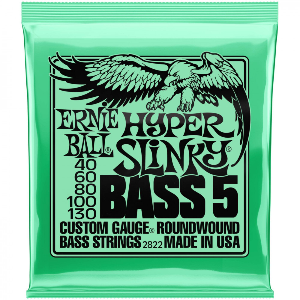 Струны для бас-гитары ERNIE BALL 2822 Nickel Wound Slinky Hyper 40-130, 5 струнной