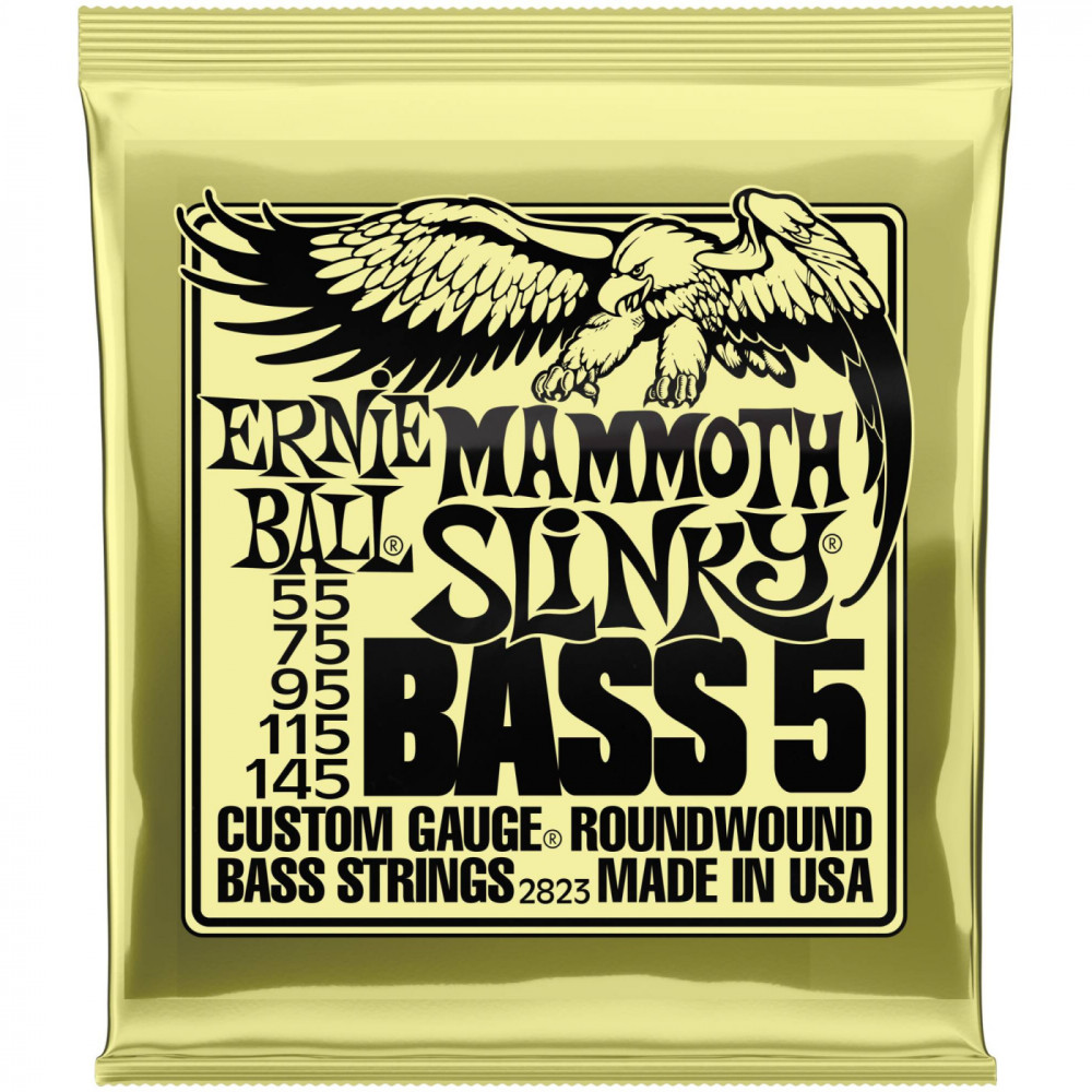 Струны для бас-гитары ERNIE BALL 2823 Nickel Wound Slinky Mammoth 55-145, 5 струнной
