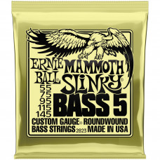 Струны для бас-гитары ERNIE BALL 2823 Nickel Wound Slinky Mammoth 55-145, 5 струнной