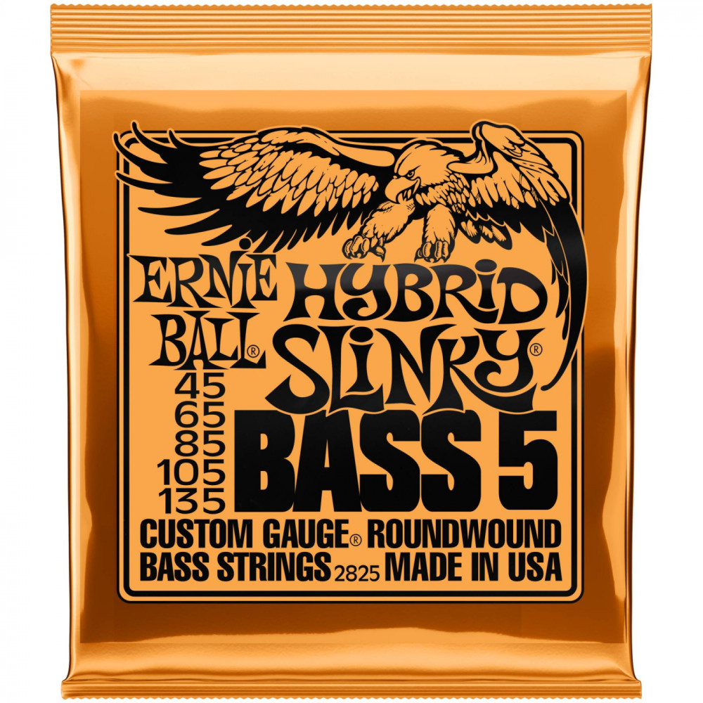 Струны для бас-гитары ERNIE BALL 2825 Nickel Wound Slinky Hybrid 45-135, 5 струнной