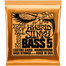 Струны для бас-гитары ERNIE BALL 2825 Nickel Wound Slinky Hybrid 45-135, 5 струнной