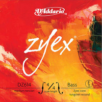 Отдельная струна Е/Ми для контрабаса D'Addario DZ614-4/4M Zyex, размер 4/4, среднее натяжение