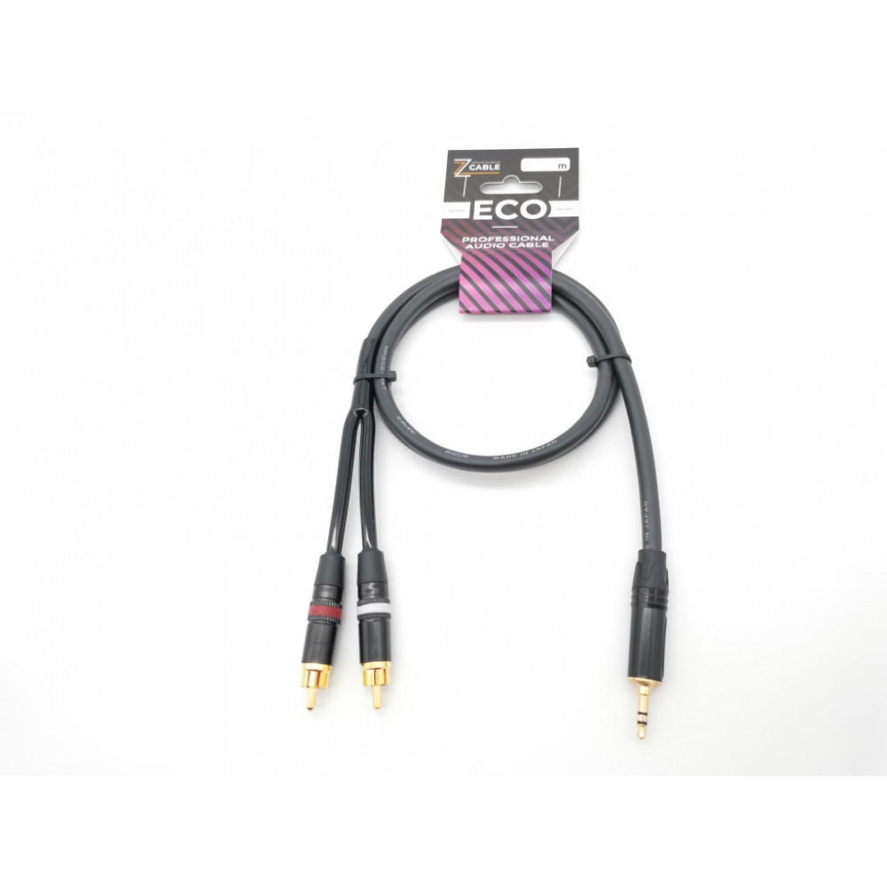 E51-3,5-2RCA-0200-0 Кабель аудио 3.5мм-2хRCA, 2м, ZZcable