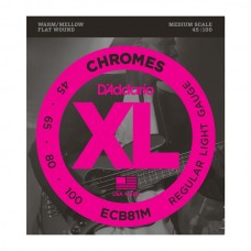 ECB81M Chromes Bass Комплект струн для бас-гитары, Light, 45-100, Medium Scale, D'Addario