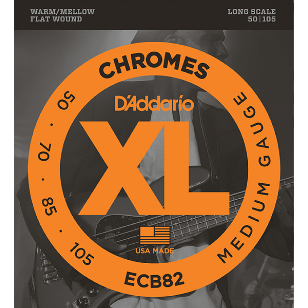 ECB82 Chromes Комплект струн для бас-гитары, Medium, 50-105, Long Scale, D'Addario