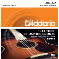 Струны для акустической гитары фосфорная бронза D'Addario EFT15 FLAT TOPS, 10-47