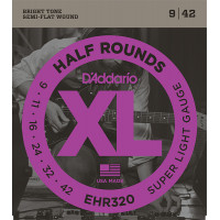 Комплект струн для электрогитары D'Addario EHR320 Half Round, Super Light, 9-42