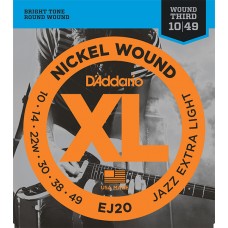 EJ20 XL NICKEL WOUND Струны для электрогитары Jazz Extra-Light 10-49 D`Addario