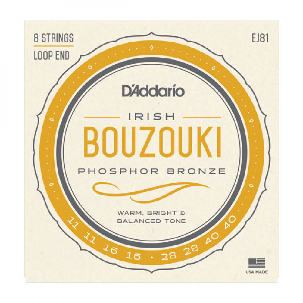 EJ81 Комплект струн для ирландского бузуки, фосфорная бронза, 11-40, D'Addario