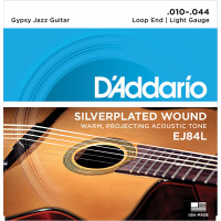Комплект струн для акустической гитары D'Addario EJ84L Gypsy Jazz, петли на концах, Light, 10-44