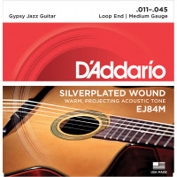 Комплект струн для акустической гитары D'Addario EJ84M Gypsy Jazz, петли на концах, Medium, 11-45