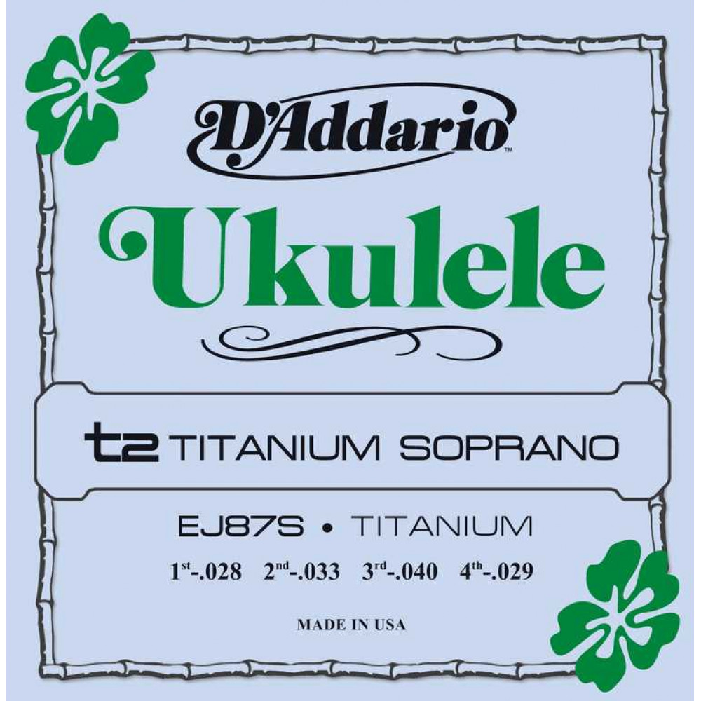 EJ87S Titanium Комплект струн для укулеле сопрано, D'Addario