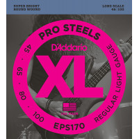 Комплект струн для бас-гитары D'Addario EPS170 ProSteels, Light, 45-100, Long Scale