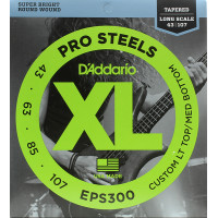 Комплект струн для бас-гитары D'Addario EPS300 ProSteels, Lt top/Med bottom, 43-107
