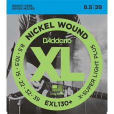 EXL130+ Nickel Wound Комплект струн для электрогитары, Extra-Super Light Plus, 8.5-39, D'Addario