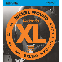 Струны для бас-гитары D'Addario EXL160 XL NICKEL WOUND, Long Medium 50-105