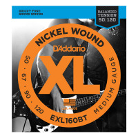 Комплект струн для бас-гитары D'Addario EXL160BT Nickel Wound, сбаланс. натяжение, Medium, 50-120