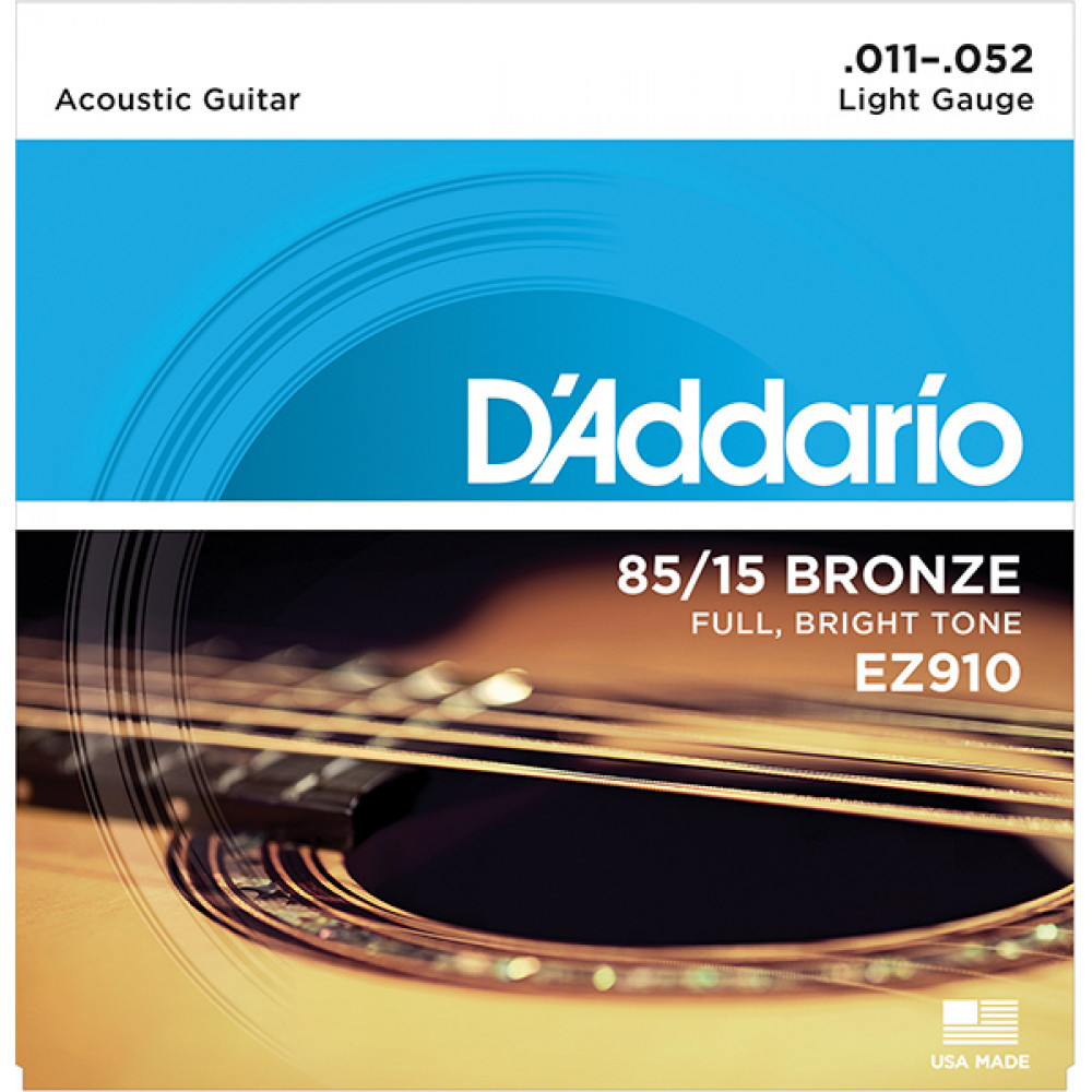 EZ910 AMERICAN BRONZE 85/15 Струны для акустической гитары Light, 11-52 D`Addario