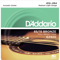 Струны для акустической гитары D'Addario EZ920 AMERICAN BRONZE 85/15, Medium Light 12-54
