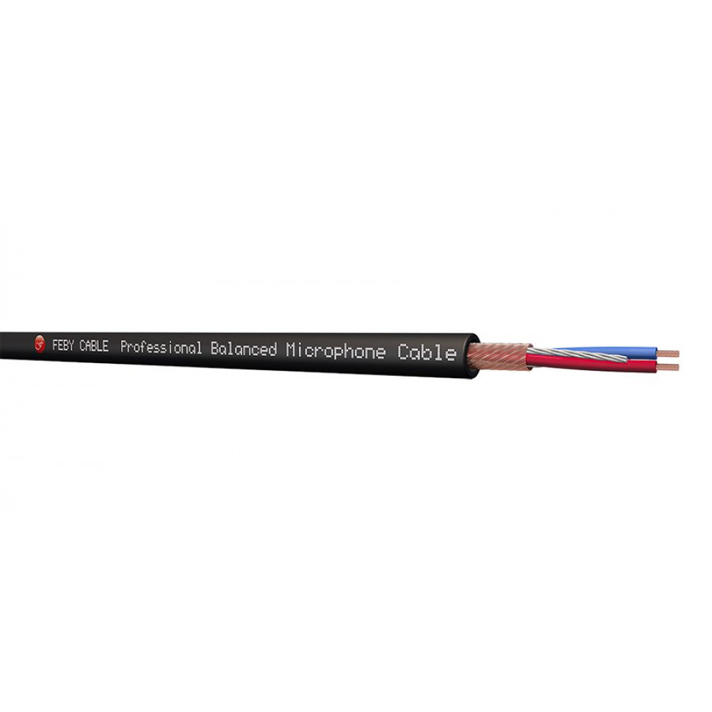 FC250BK-100 Кабель микрофонный балансный, черный, 100м, Feby Cable