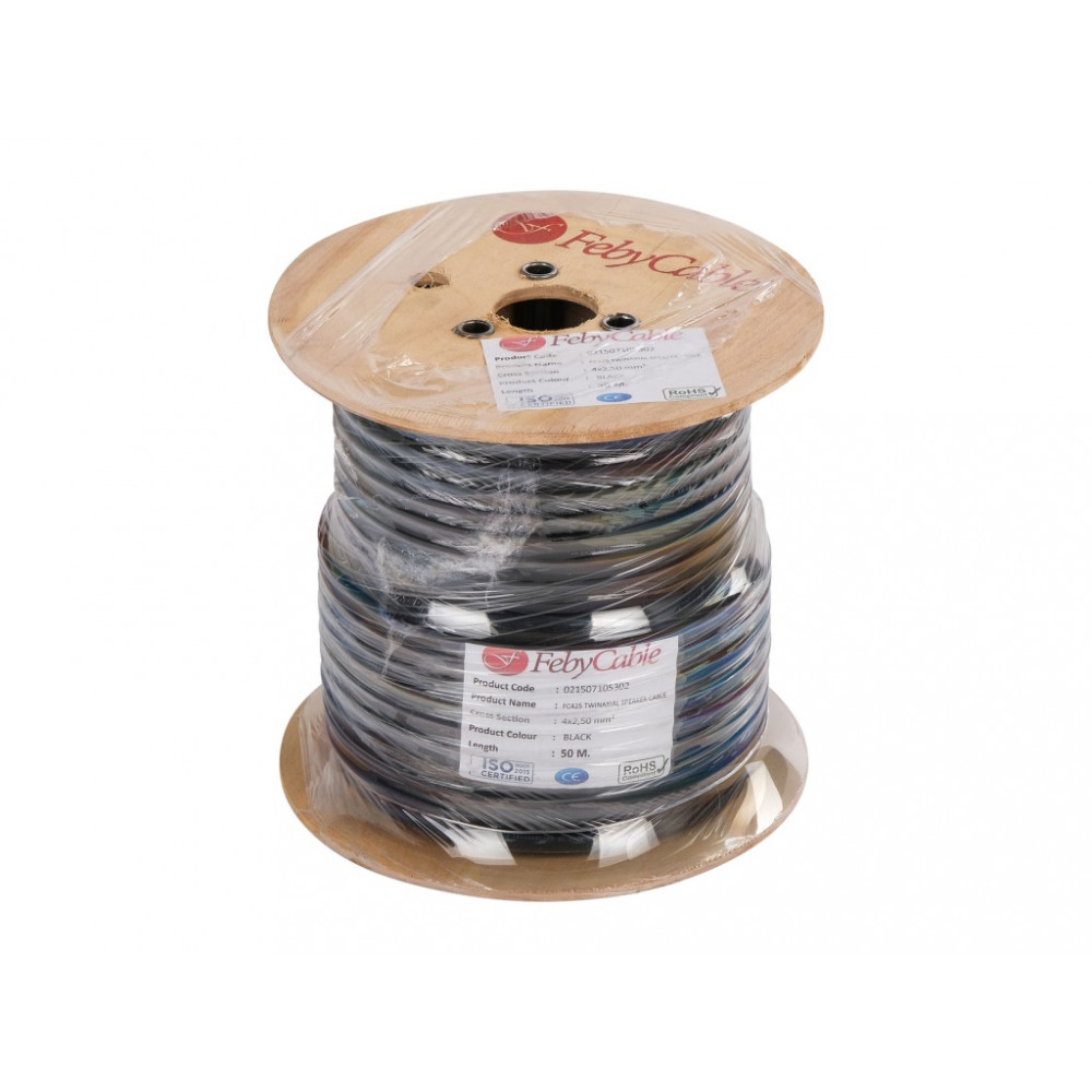FC425BK-50 Кабель акустический, черный, 50м, Feby Cable