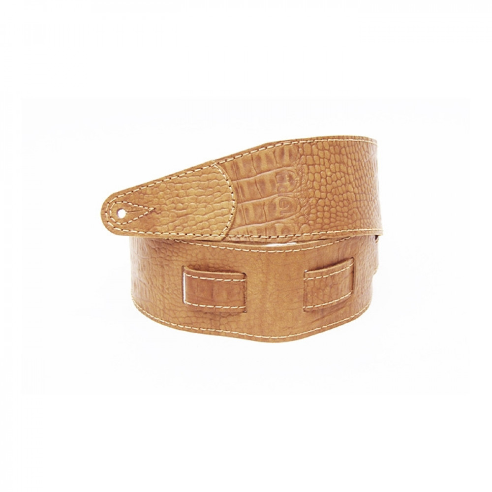 FL660307L11 Leather 11 Ремень для гитары, кожаный, фундук, тиснение рептилия, Fidel