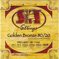 Струны для акустической гитары SIT GB1150 Golden Bronze 80/20, Pro Light, 11-50