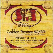 Струны для акустической гитары SIT GB1150 Golden Bronze 80/20, Pro Light, 11-50