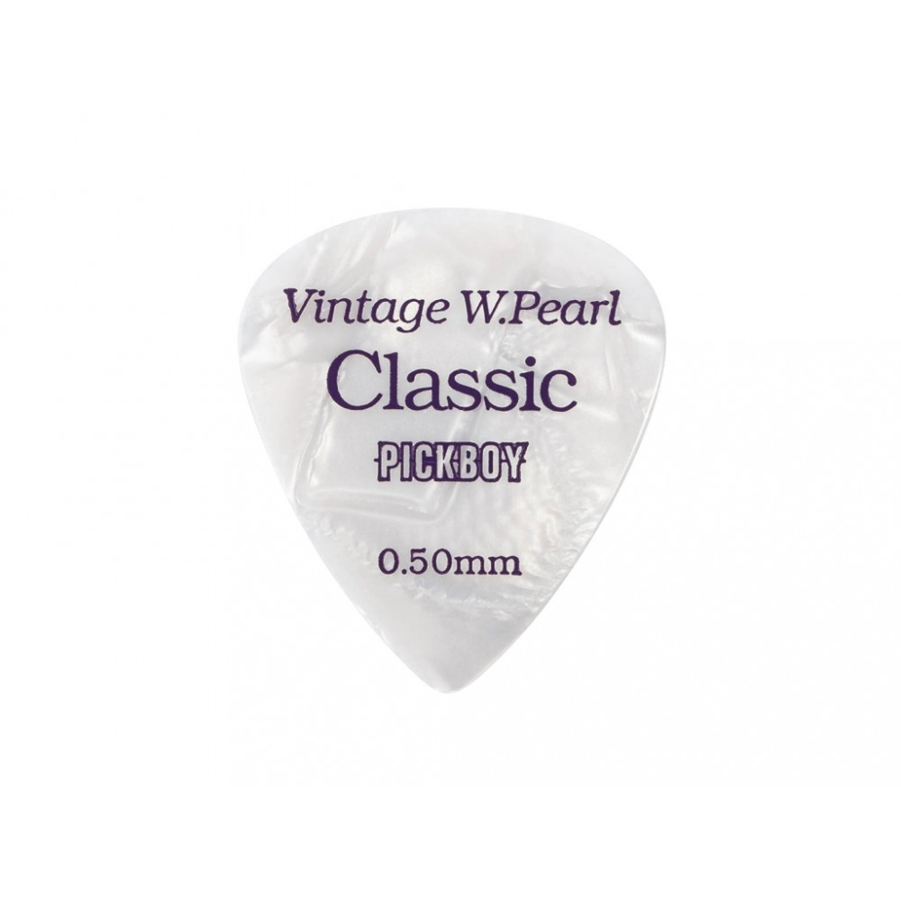 GP-14/05 Celluloid Vintage Classic White Pearl Медиаторы 50шт, толщина 0.50мм, Pickboy