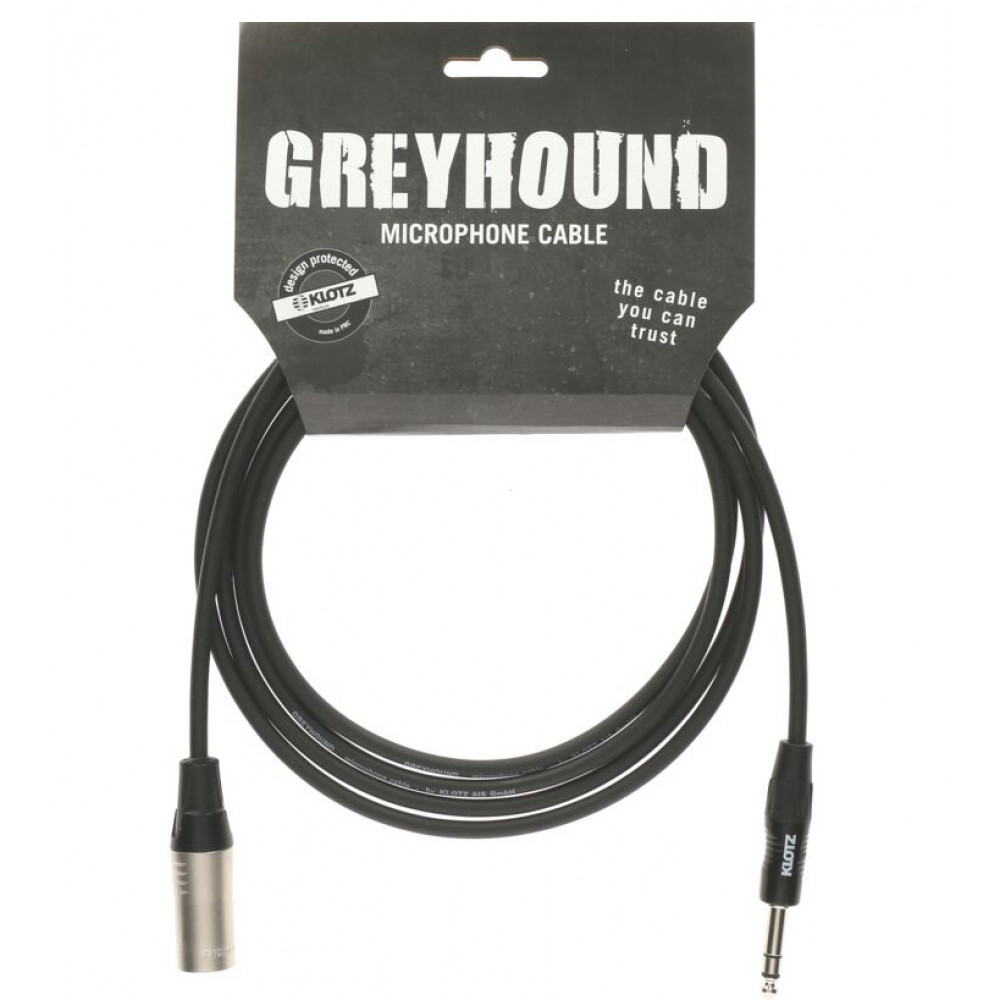 GRG1MP06.0 Greyhound Кабель микрофонный XLRm-6.35мм, 6м, Klotz