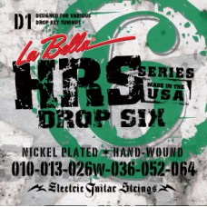 HRS-D1 HRS Drop Tune Комплект струн для электрогитары, никелированные, 10-64, La Bella