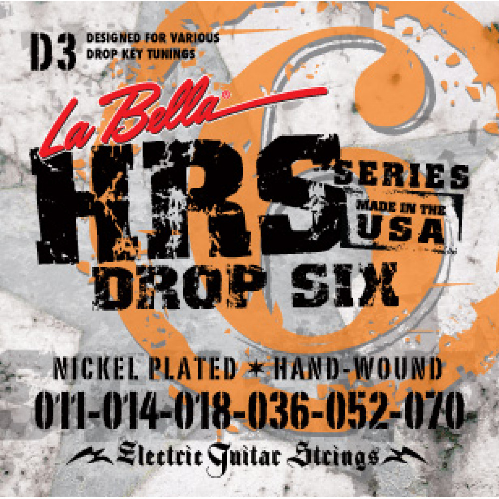 HRS-D3 HRS Drop Tune Комплект струн для электрогитары, никелированные, 11-70, La Bella