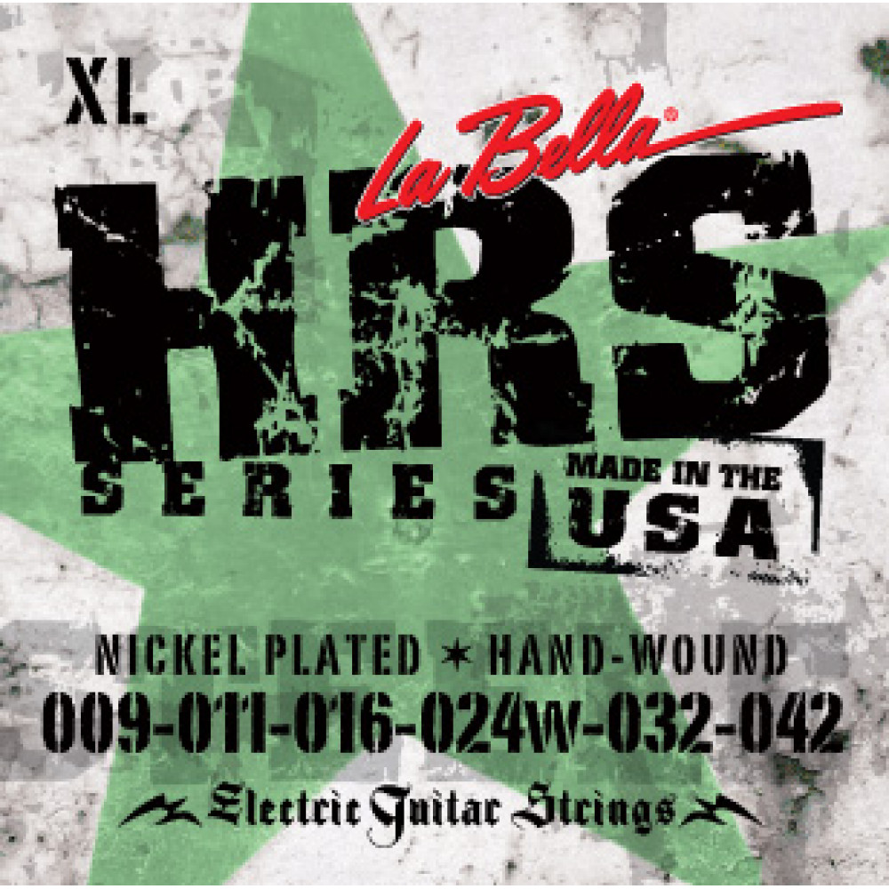 HRS-XL HRS Комплект струн для электрогитары, никелированные, 9-42, La Bella