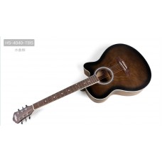 HS-4040-TBS Акустическая гитара, с вырезом, коричневый санберст, Naranda