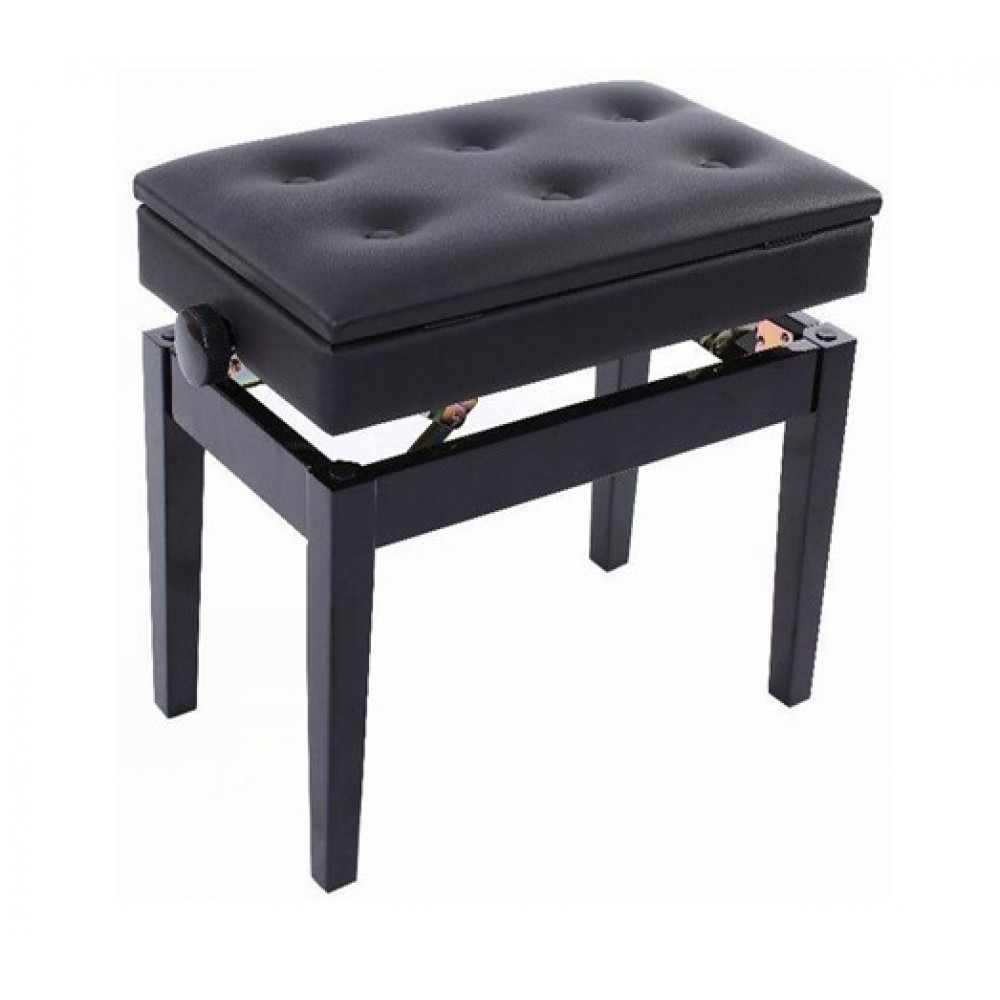HY-DX17-GLOSS-BLACK Банкетка, черный/черный, искусственная кожа, Rin