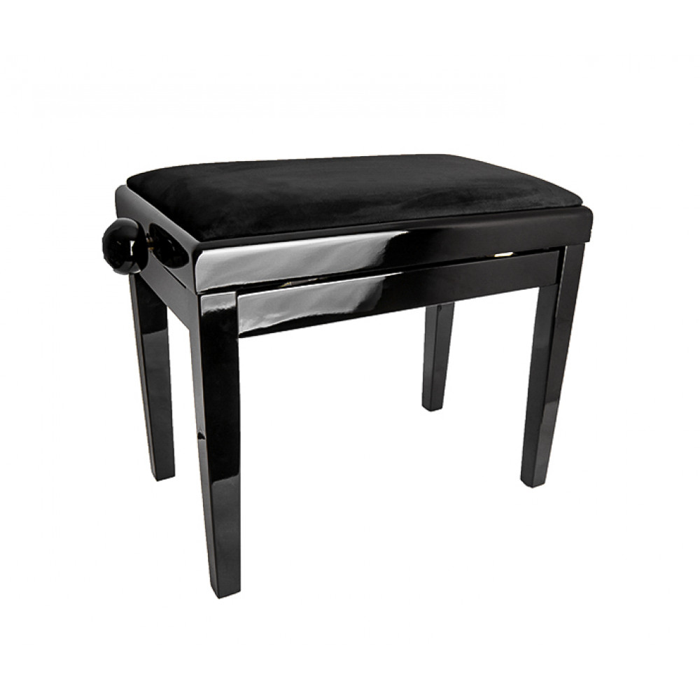 HY-PJ018B-GLOSS-BLACK Банкетка, черный/черный, вельвет, Rin