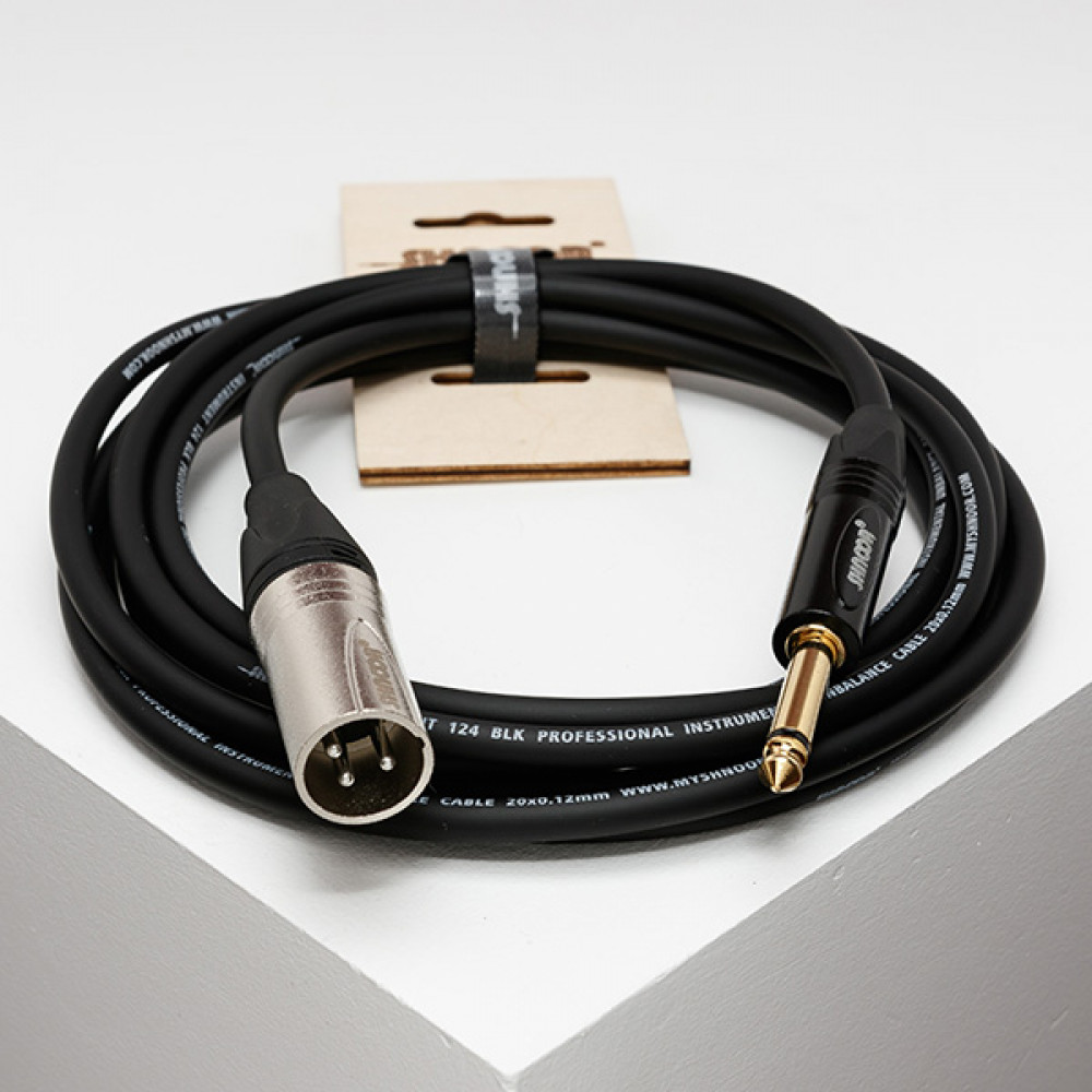 IC124-XMJM-0,5m Кабель инструментальный, XLRM-6.35мм моно, 0.5м, SHNOOR