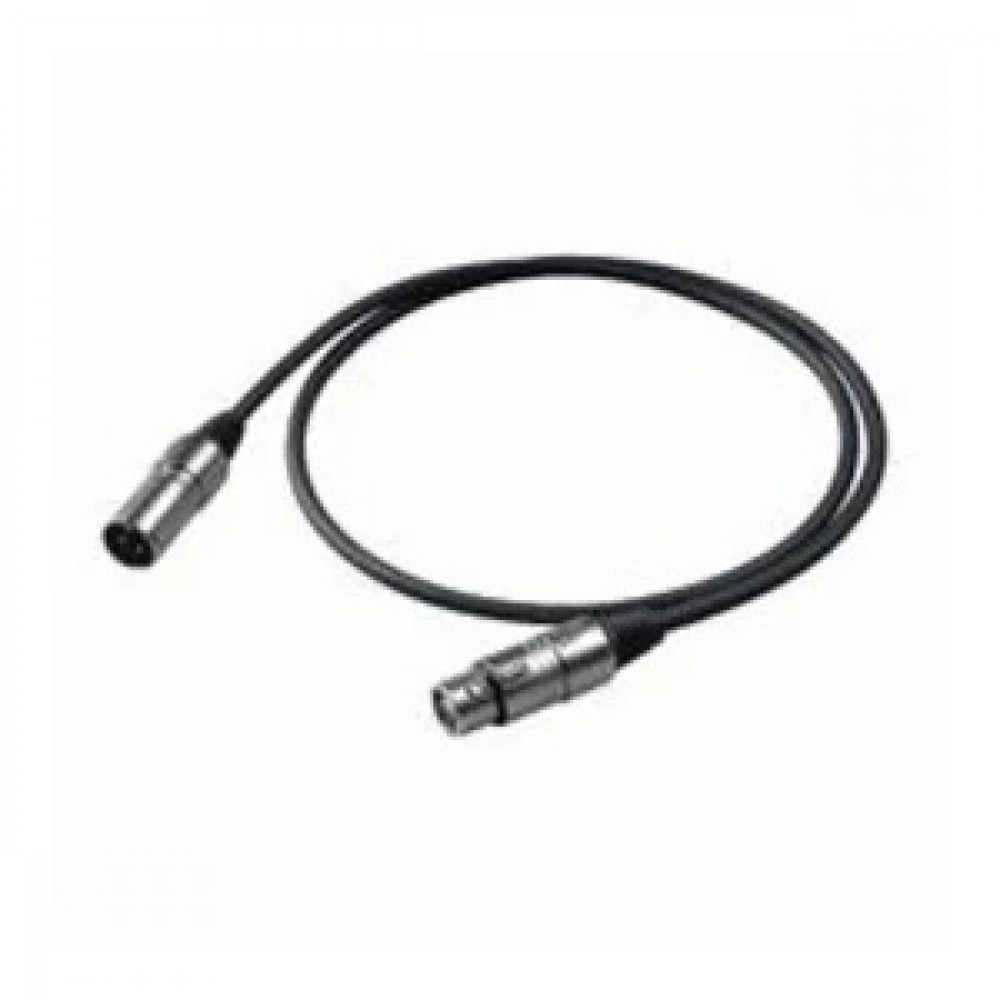 PROEL BULK250LU05 - микрофонный кабель, XLR (папа) <-> XLR (мама), длина - 0.5м