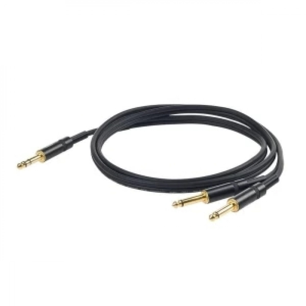 PROEL CHLP210LU5 - инсертый. кабель, 6.3 джек стерео <-> 2 х 6.3 джек моно, длина - 5м