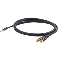 Инсертный кабель PROEL CHLP215LU15, 3.5 джек стерео <-> 2 х RCA (папа), длина - 1.5м