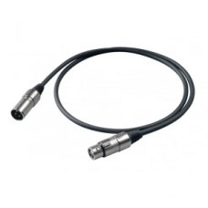 PROEL BULK250LU1 - микрофонный кабель, XLR (папа) <-> XLR (мама), длина - 1м
