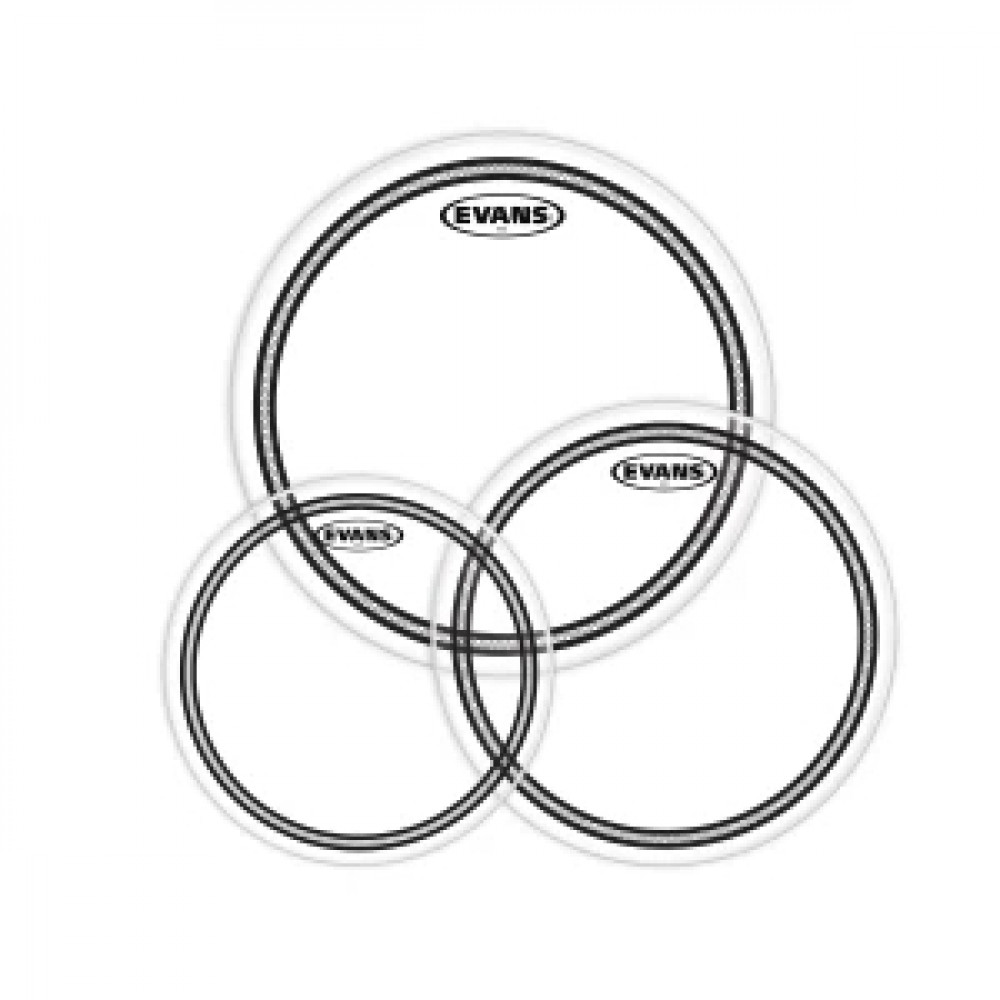 EVANS ETP-EC2S CLR-F - комплект пластиков 10'12'14' Edge control Clear