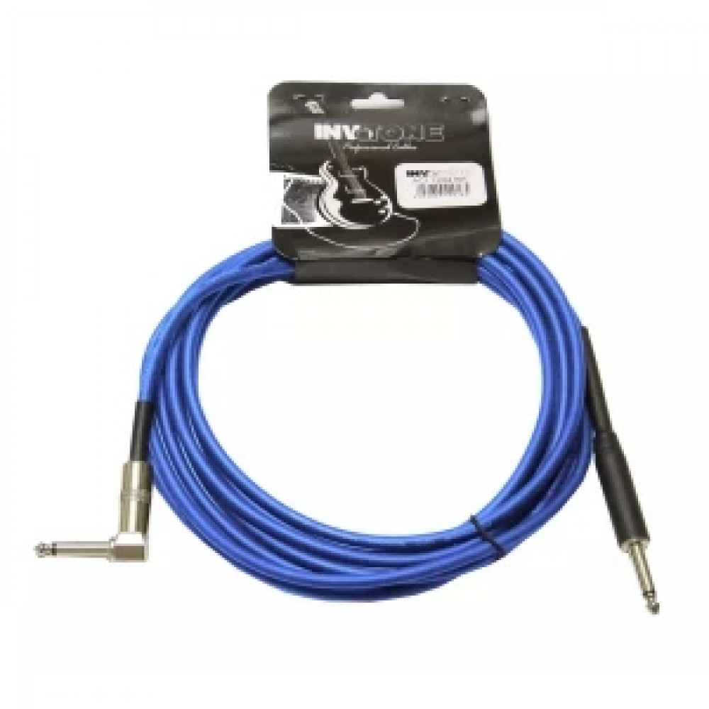 INVOTONE ACI1206 B - инструм. кабель, 6,3 джек моно <-> 6,3 джек моно угловой, длина 6 м (синий)