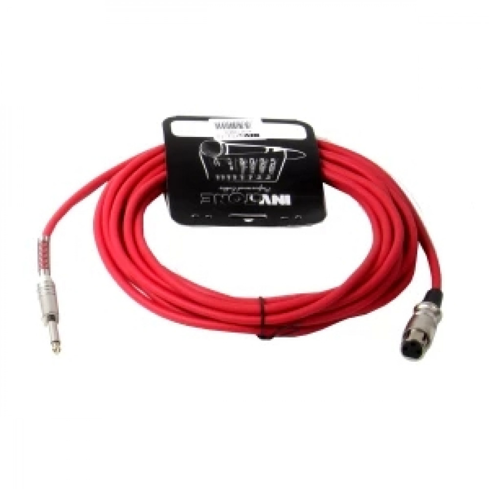 INVOTONE ACM1006 R - микрофонный кабель, 6,3 джек моно <-> XLR (мама), длина 6 м (красный)