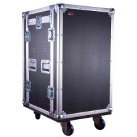 Рэковый флайт-кейс GATOR G-TOUR 10X14 PU, 10U верх,14U низ, на колесах,дерево,черный
