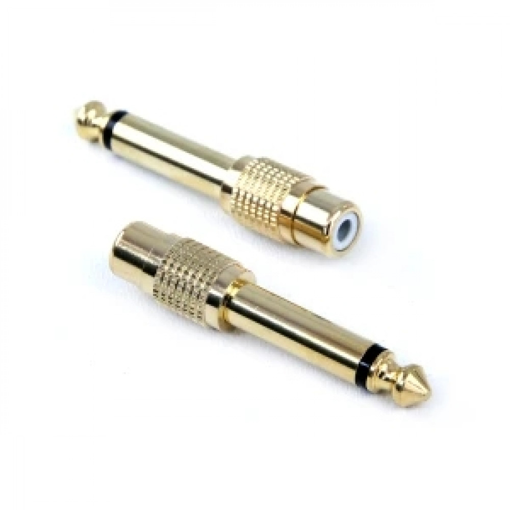 INVOTONE AD160/G - переходник моно джек<>RCA (цвет - золото), корпус металл