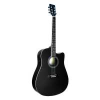 Электроакустическая гитара с вырезом BEAUMONT DG80CE BK, корпус липа, цвет черный, матовый