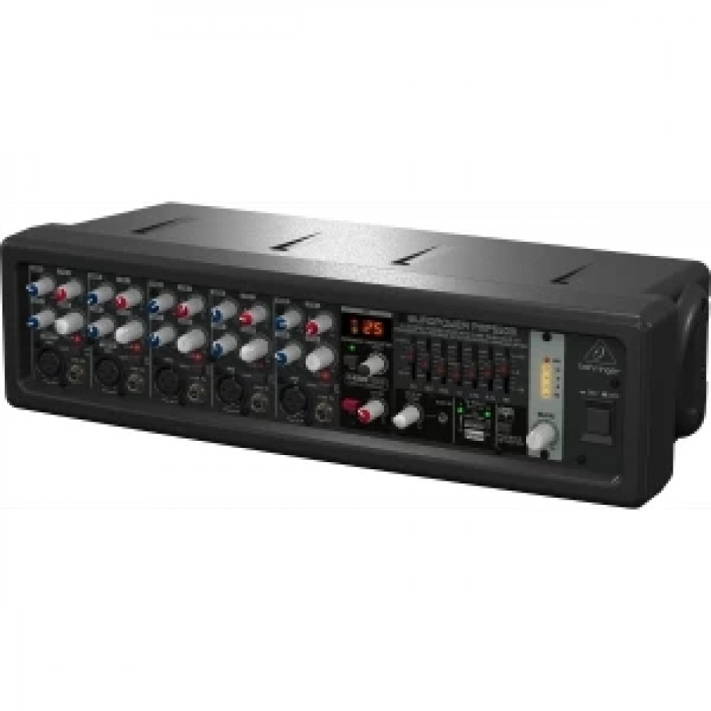BEHRINGER PMP550M - микшер с усилителем, 500Вт, 5 каналов, 7 полосный графический эквалайзер